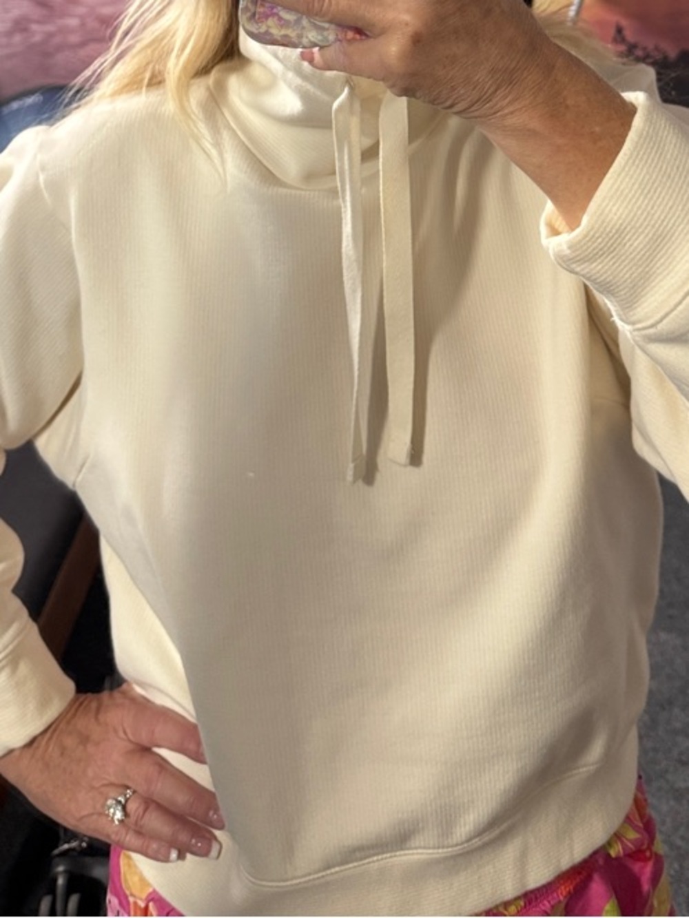 Madewell Cream Pullover with Funnel Neck